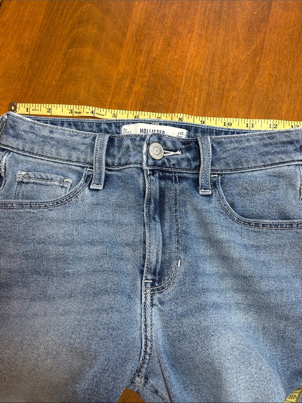 Hollister Light Blue Curvy High Rise Boot Cut Raw-Hem Jeans, 0 Short - Picture 6 of 10